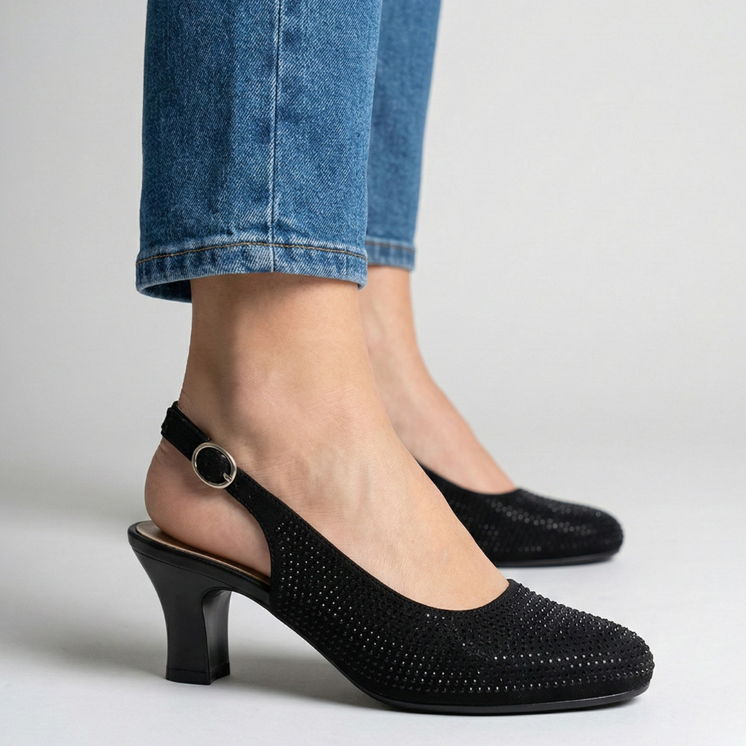 Tacón bajo para mujer.