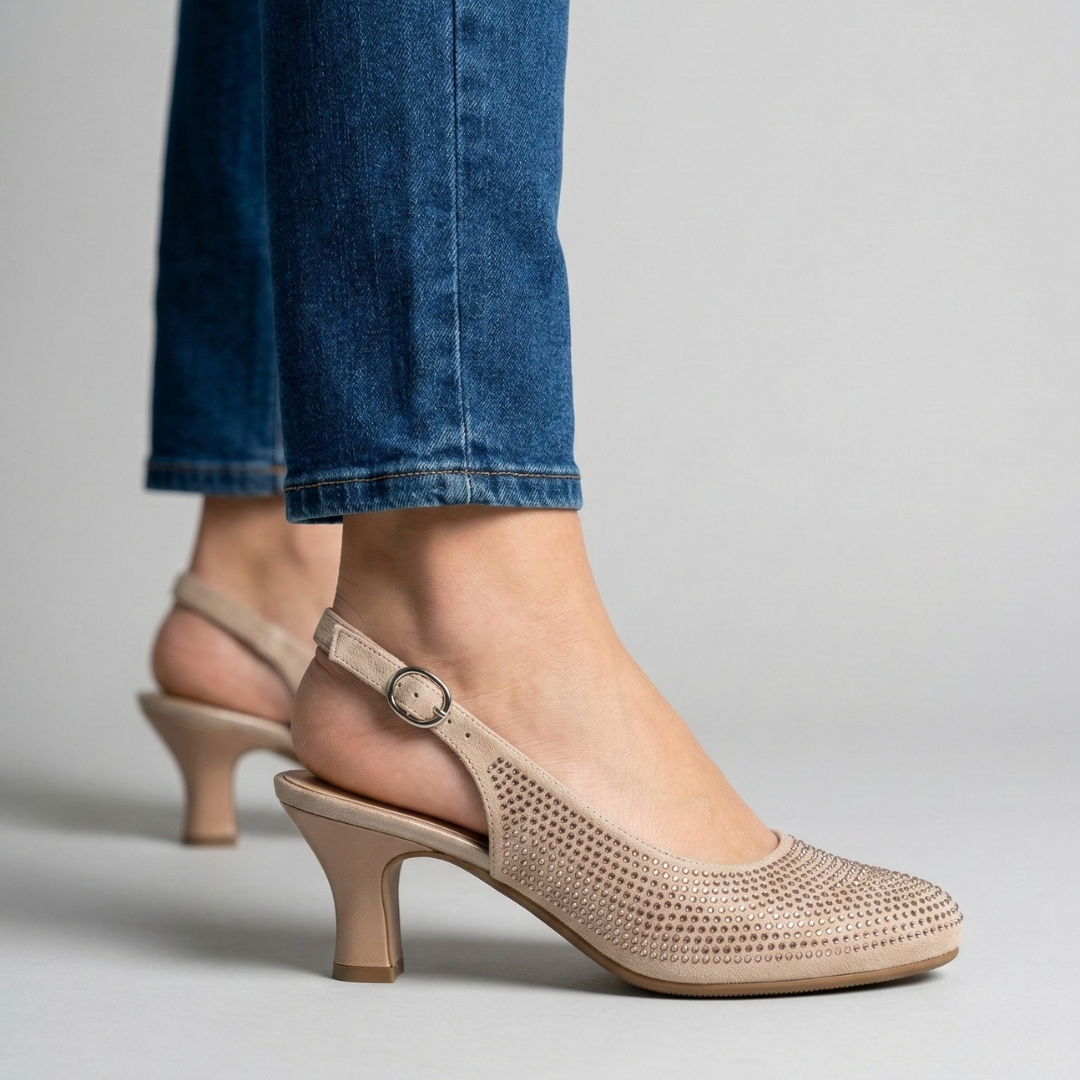 Tacón bajo para mujer.